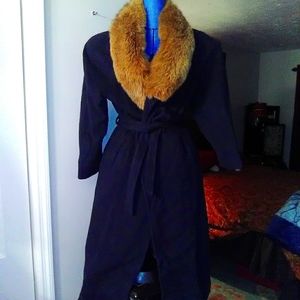 Women's long dress coat. Cashmere/wool/nylon.